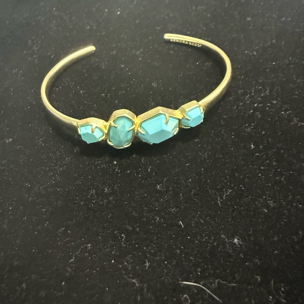 Kendra Scott Cuff Bracelet. 14k over brass with Turquoise Stones.